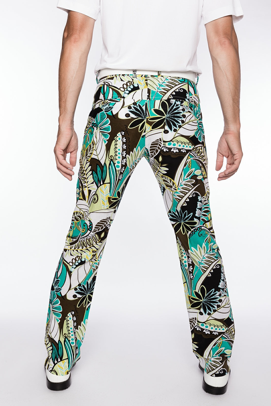 Sport Monaco Slim Fit Jungle Pint Cotton Pants - BLUE / WHITE / MULTI