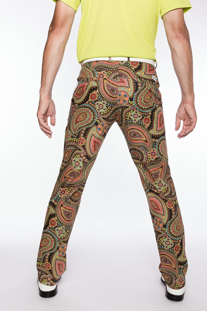 Sport Monaco Slim Fit Paisley Print Cotton Pants - MULTI