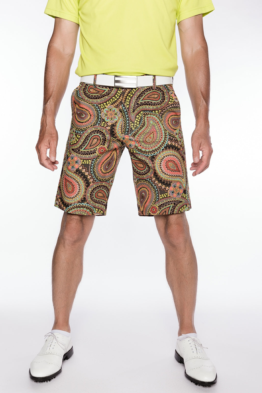 Sport Monaco Slim Fit Paisley Print Cotton Shorts - MULTI