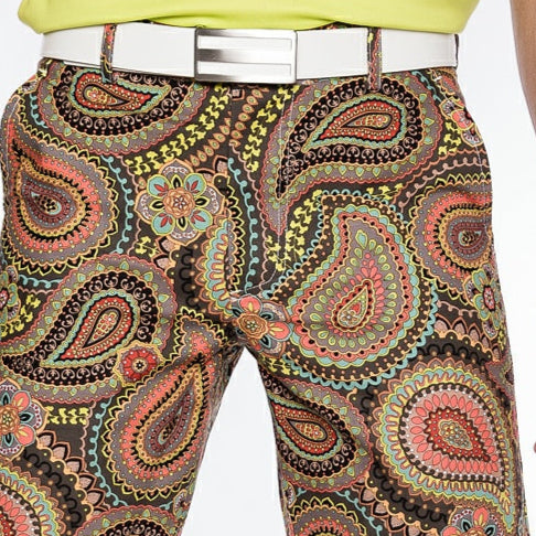 Sport Monaco Slim Fit Paisley Print Cotton Shorts - MULTI