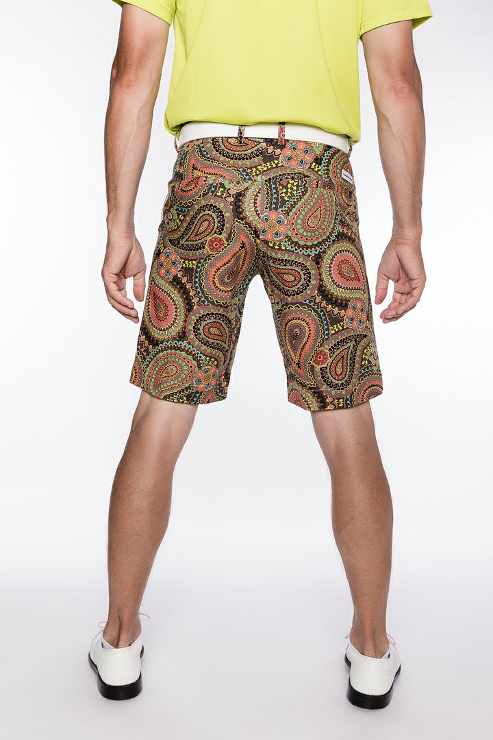 Sport Monaco Slim Fit Paisley Print Cotton Shorts - MULTI