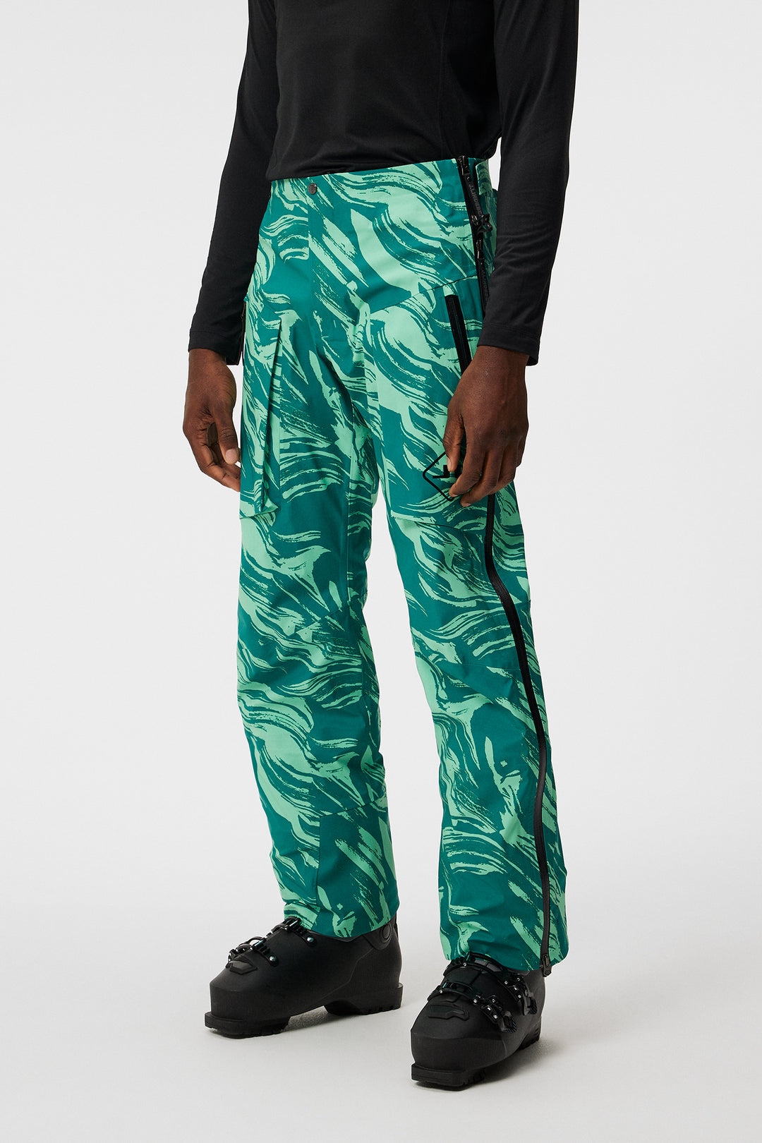 J.Lindeberg Mens Aerial Shell SKI Pant Printed - Green Valley