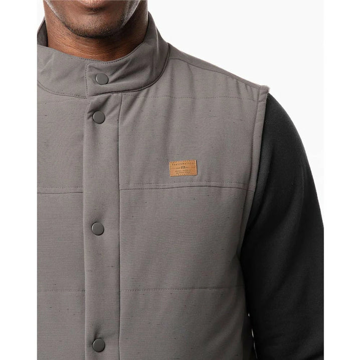 TRAVIS MATHEW SNOWBODY BETTER VEST - GREY PINSTRIPE