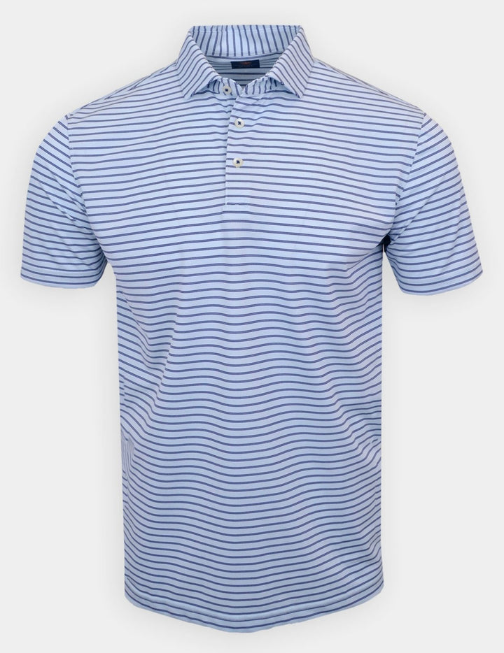 Donald Ross Mens Colin Pique Sport Fit Polo - SKY BLUE/NAVY