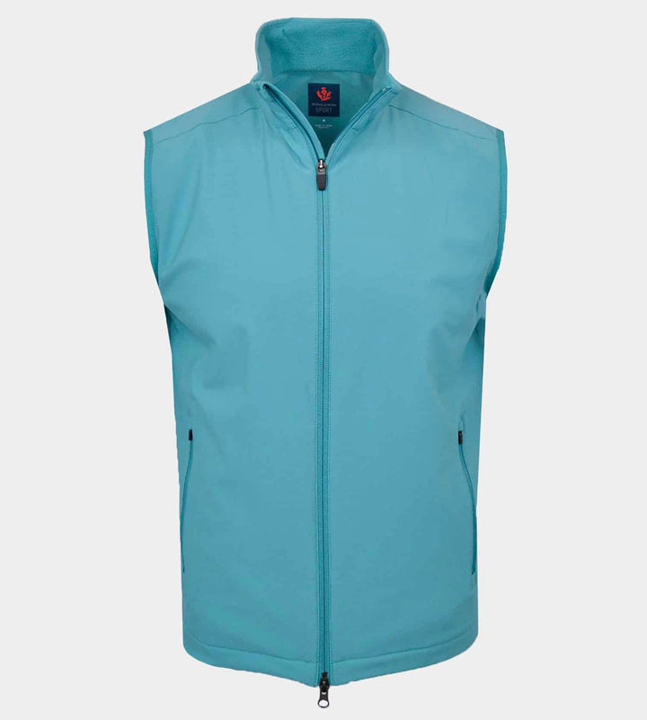 Donald Ross Mens SUPER GOLF Elements Full Zip Vest - TEAL