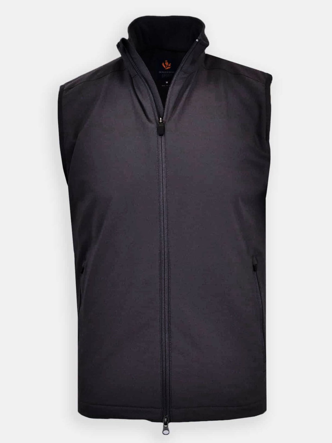 Donald Ross Mens SUPER GOLF Elements Full Zip Vest - BLACK