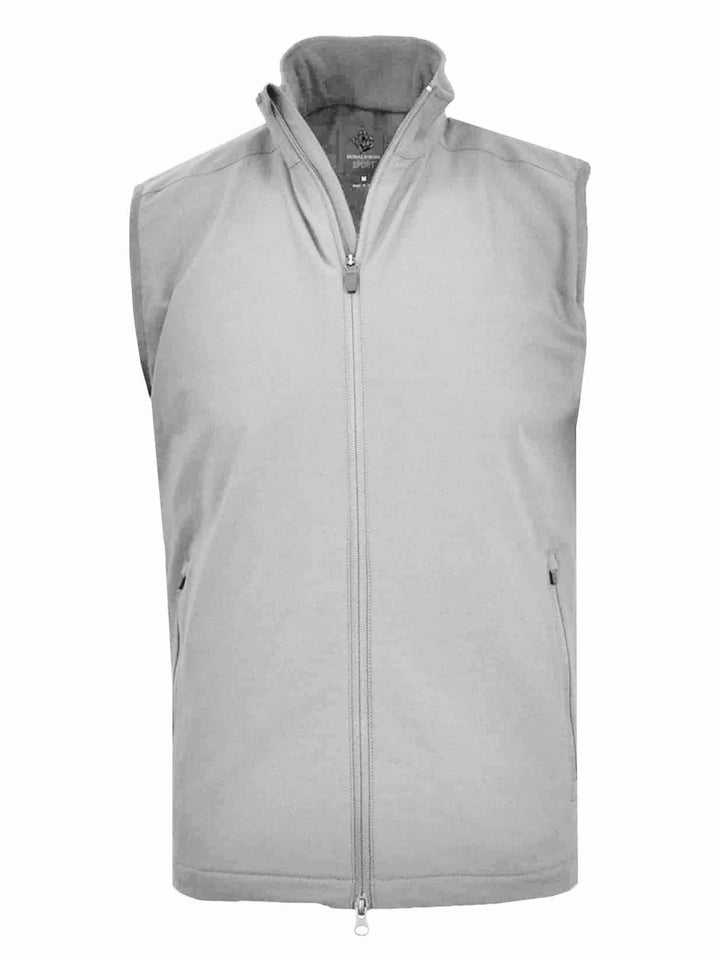 Donald Ross Mens SUPER GOLF Elements Full Zip Vest - GRANITE