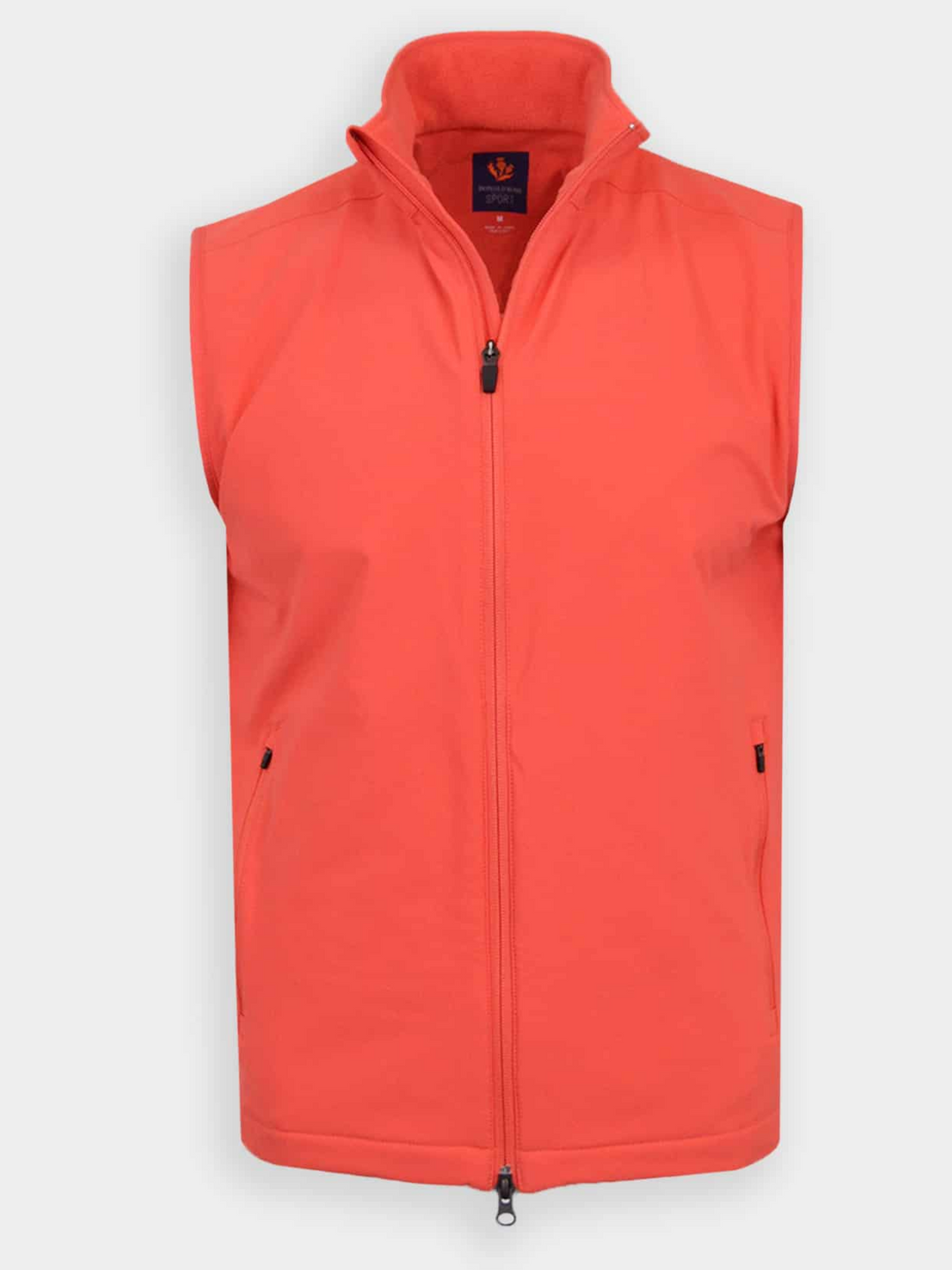 Donald Ross Mens SUPER GOLF Elements Full Zip Vest - PAPRIKA