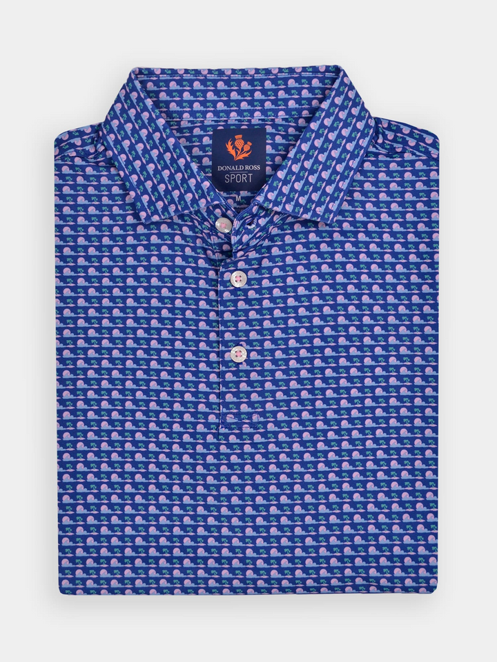 Donald Ross Mens Sport Fit ROLAND Polo - NAVY MULTI