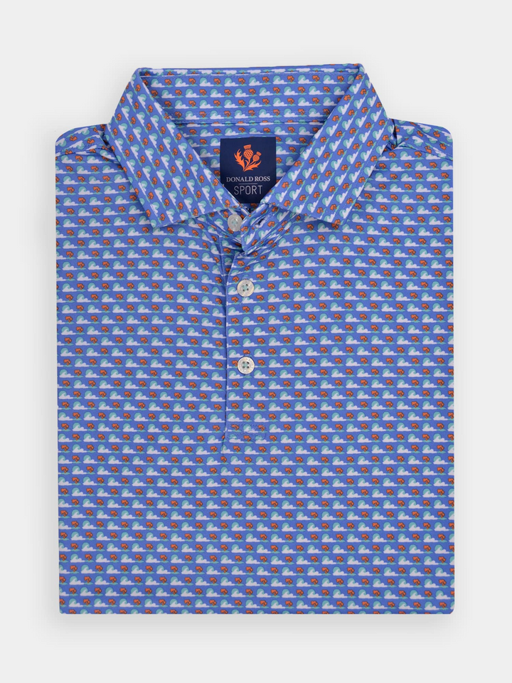 Donald Ross Mens Sport Fit ROLAND Polo - ULTRAMARINE MULTI