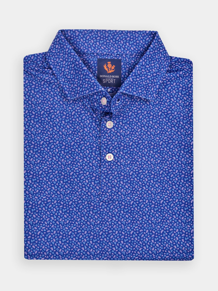 Donald Ross Mens Sport Fit ALVIN Polo - NAVY MULTI