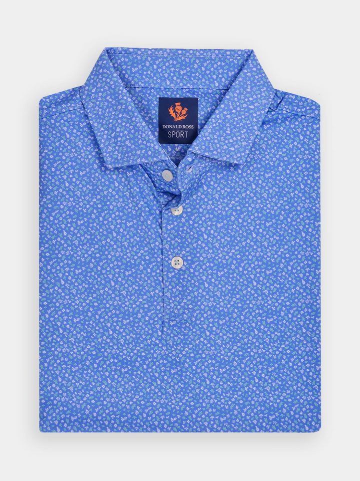 Donald Ross Mens Sport Fit ALVIN Polo - ULTRAMARINE MULTI