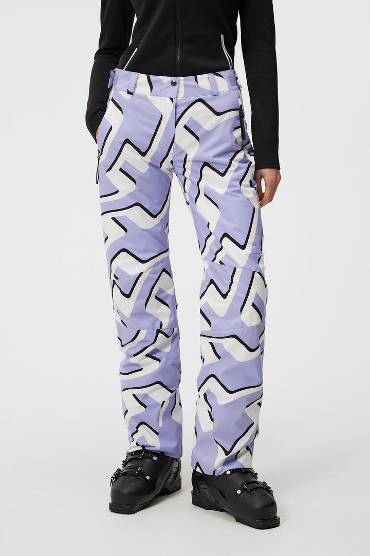 J.Lindeberg Womens Isella Ski Pants Printed - Bridge Wave Sweet Lavender