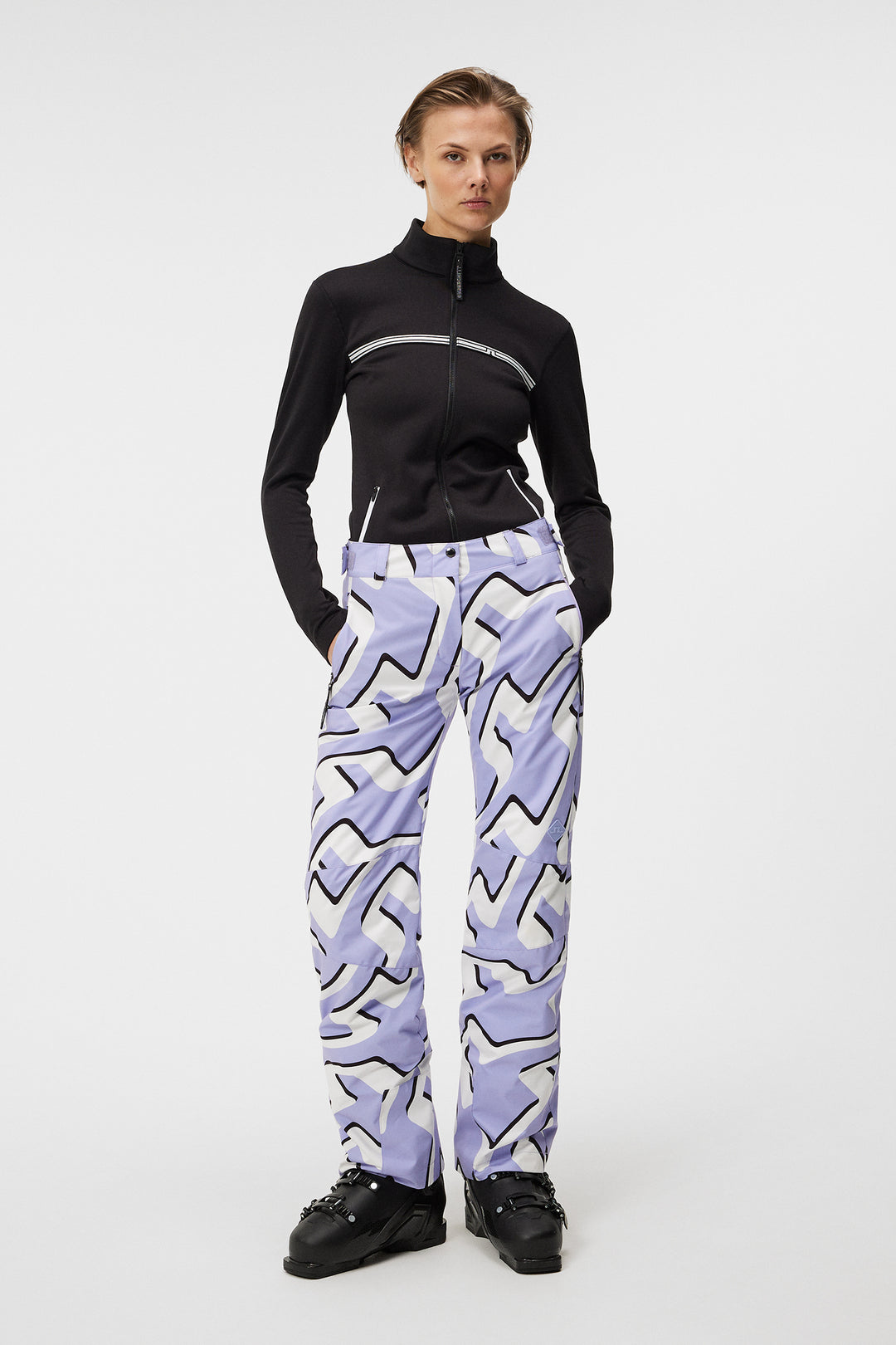 J.Lindeberg Womens Isella Ski Pants Printed - Bridge Wave Sweet Lavender