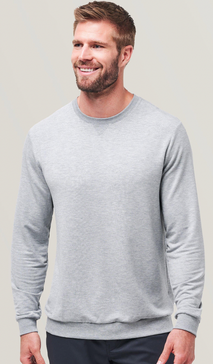 TRAVIS MATHEW MENS FINK SWEATER - HEATHER GREY