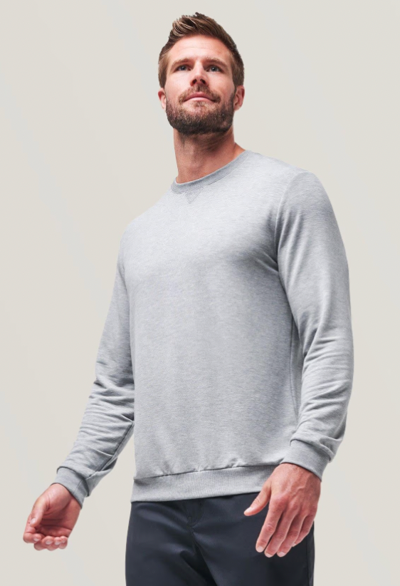 TRAVIS MATHEW MENS FINK SWEATER - HEATHER GREY