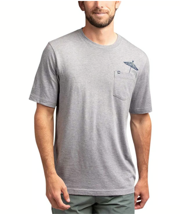 TRAVIS MATHEW TOURIST TRAP T-SHIRT - HEATHER GREY