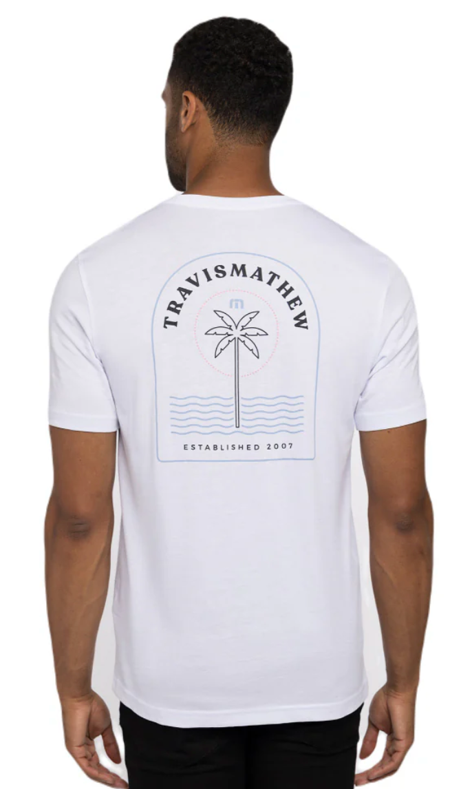 TRAVIS MATHEW HASTA LUEGO T-SHIRT - WHITE