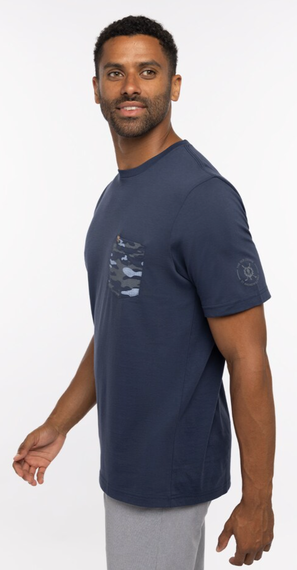 TRAVIS MATHEW THIRTEEN BELOW 2.0 T-SHIRT - DRESS BLUES