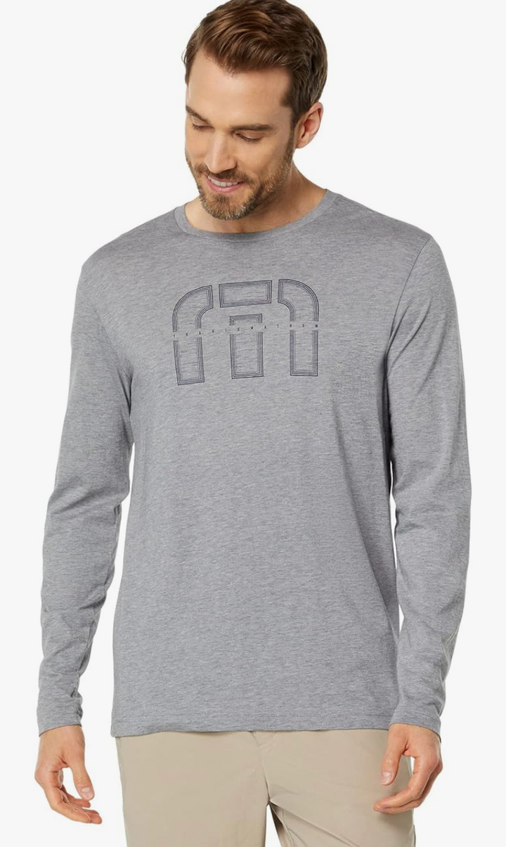 TRAVIS MATHEW SKYROCKET LONGSLEEVE T-SHIRT - HEATHER GREY