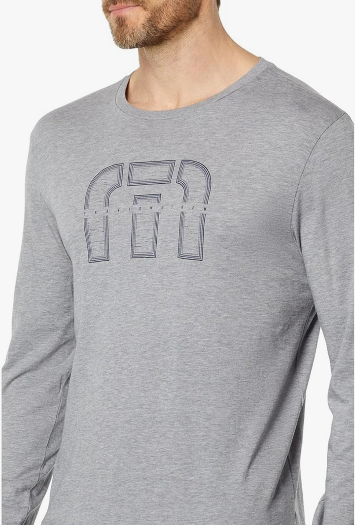 TRAVIS MATHEW SKYROCKET LONGSLEEVE T-SHIRT - HEATHER GREY