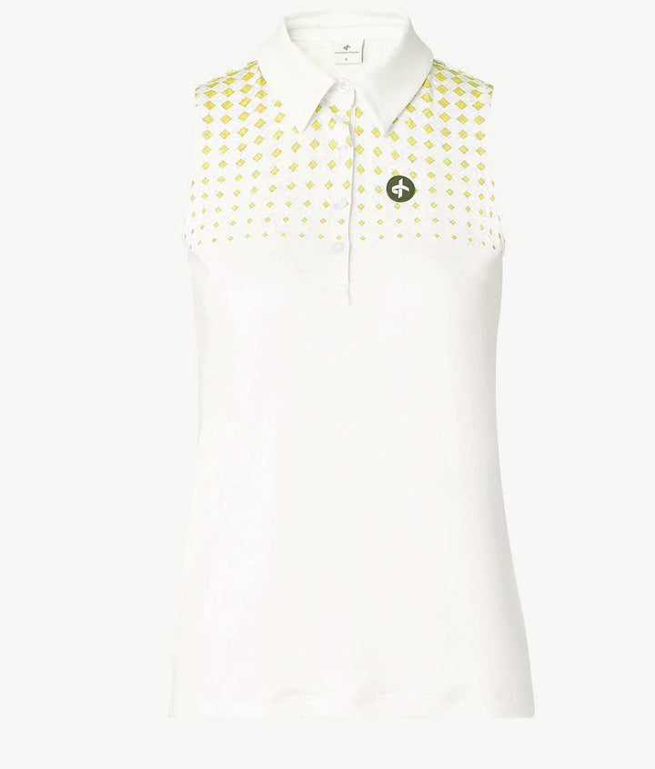 Cross Women's FADE Sleeveless Polo - WHITE / ACACIA