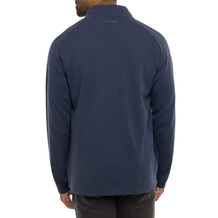 TRAVIS MATHEW MENS UPGRADED 1/4 ZIP PULLOVER - NAVY