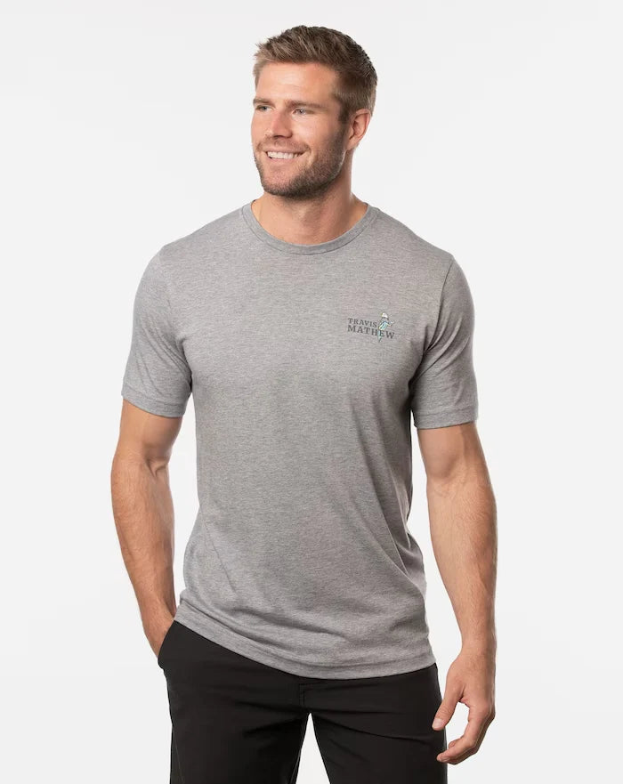 TRAVIS MATHEW WALK THE PLANK T SHIRT - HEATHER GREY