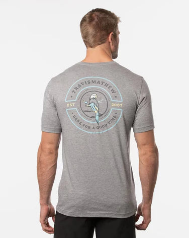 TRAVIS MATHEW WALK THE PLANK T SHIRT - HEATHER GREY