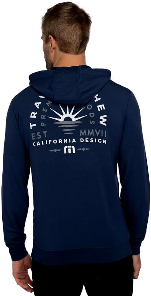 TRAVIS MATHEW WHALE SHARK QUARTER ZIP HOODIE - DRESS BLUES