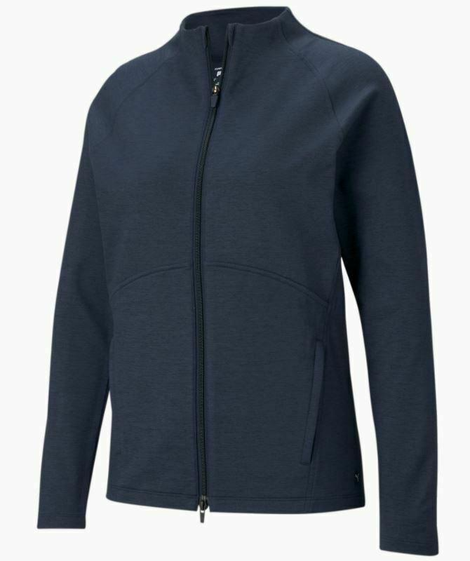 Puma Women's Cloudspun Full Zip Golf Jacket - NAVY HEATHER