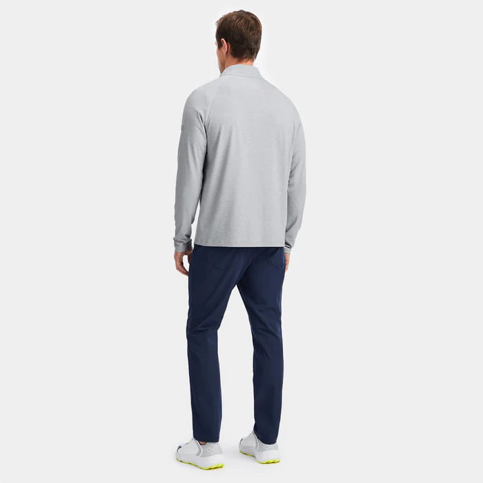 G/FORE MENS LUXE QUARTER ZIP MID LAYER - LIGHT HEATHER GREY