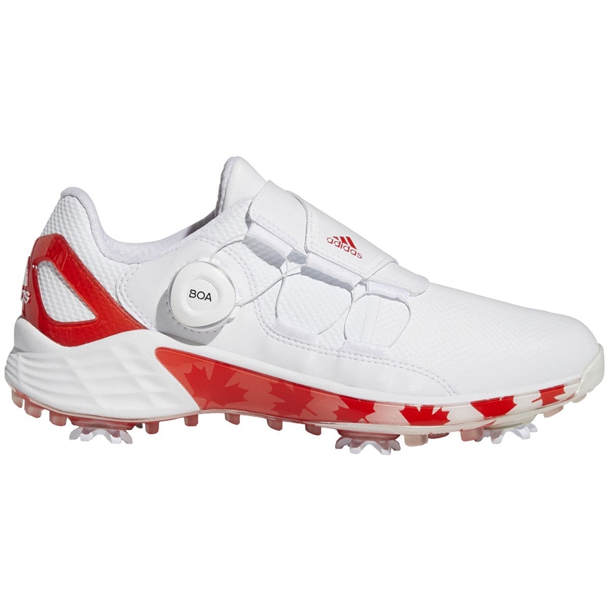 adidas Womens LTD Edition Canada ZG21 BOA Golf Shoes CLOUD WHITE RED SILVER METALLIC