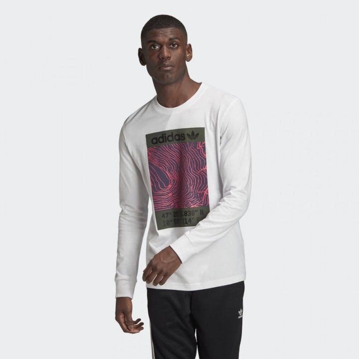 adidas Mens Adventure Long Sleeve T-Shirt - WHITE