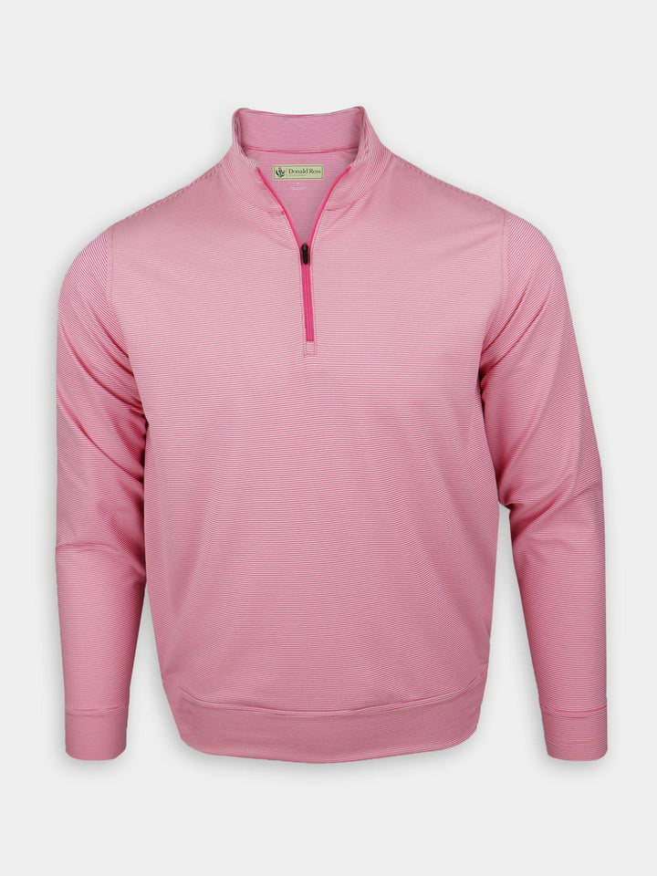 Donald Ross Mens 3x3 Berwick Stripe Pullover - AZALEA / CREAM