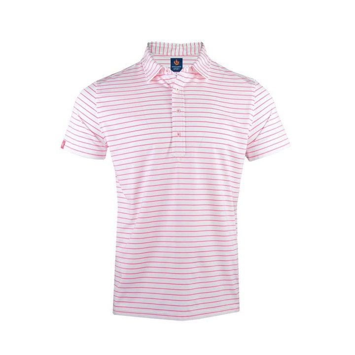 Donald Ross Mens Sport Fit Finnley Polo - WHITE/PEONY