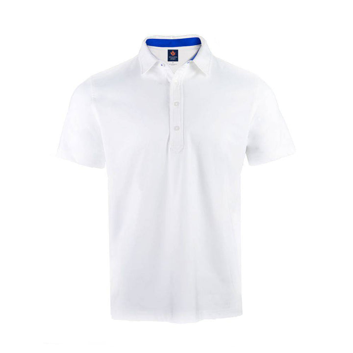 Donald Ross Mens Sport Fit Jimmy Sport Fit Polo - WHITE/ROYAL