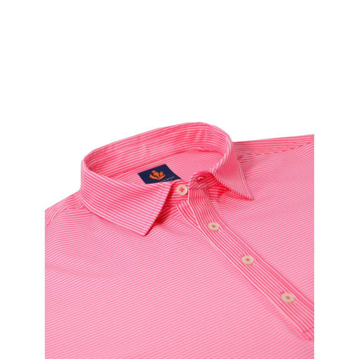 Donald Ross Mens Sport Fit Lennox Polo - PEONY/CREAM