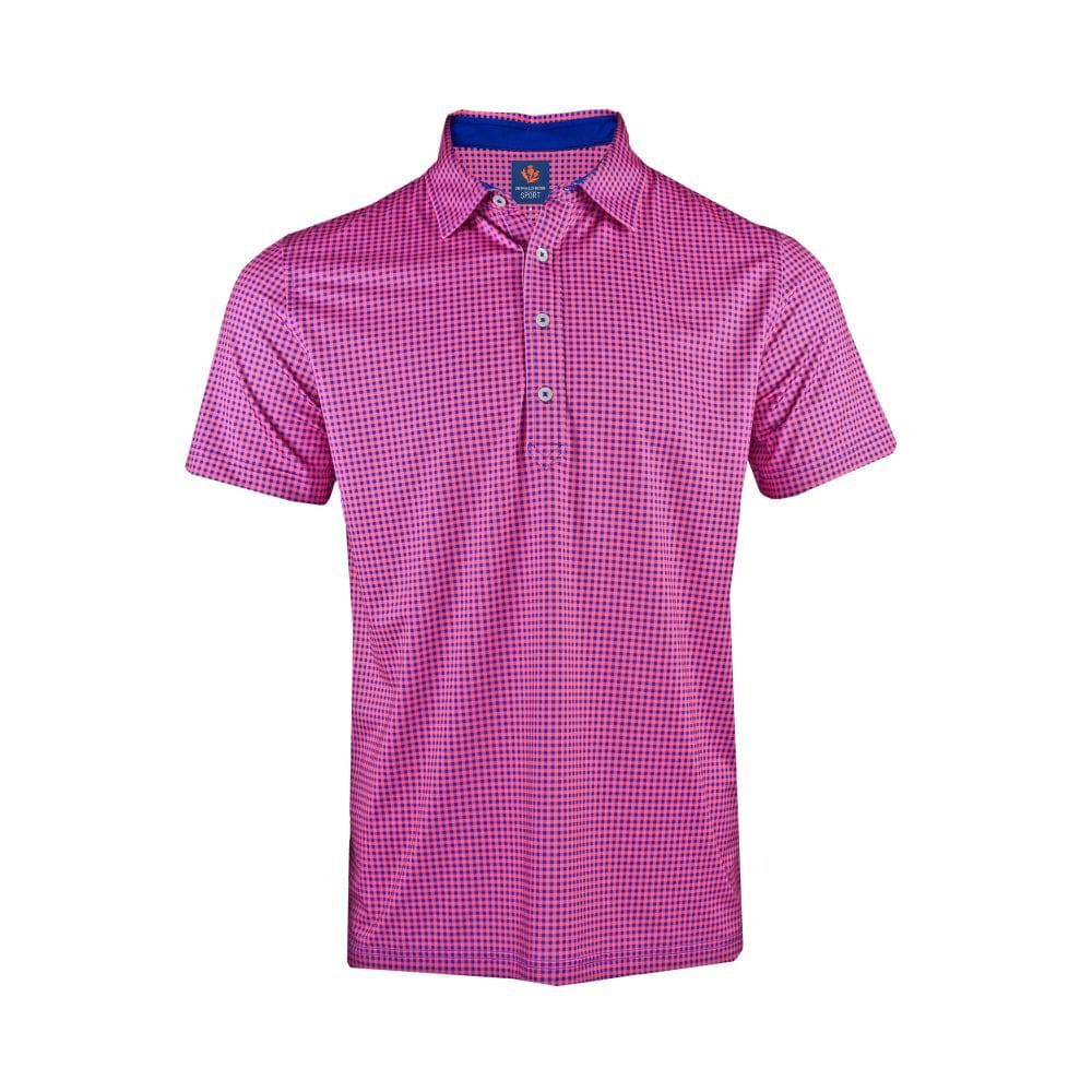 Donald Ross Mens Sport Fit Preston Polo - NAVY/PEONY