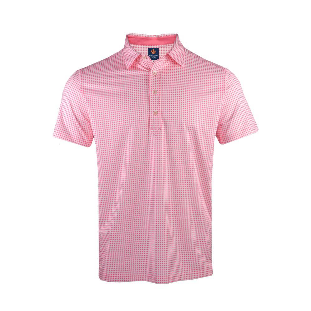 Donald Ross Mens Sport Fit Preston Polo - PEONY/WHITE