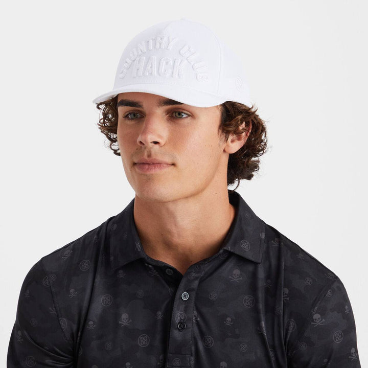 G/Fore Mens Country Club Hack Stretch Twill Snapback Hat - SNOW