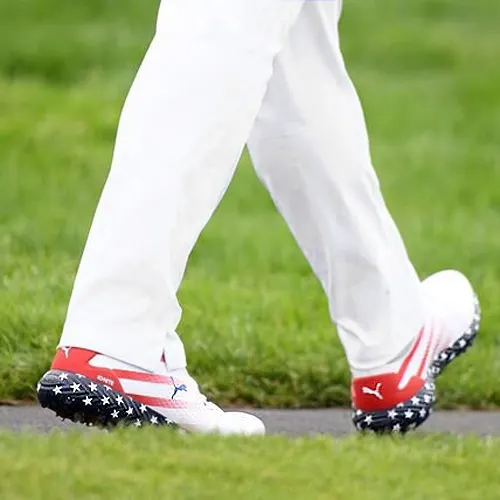 Puma Men's TOUR LTD EDITION RYDER CUP- IGNITE PWRADAPT PATRIOT PACKLEATHER GOLF SHOES  - PUMA WHITE