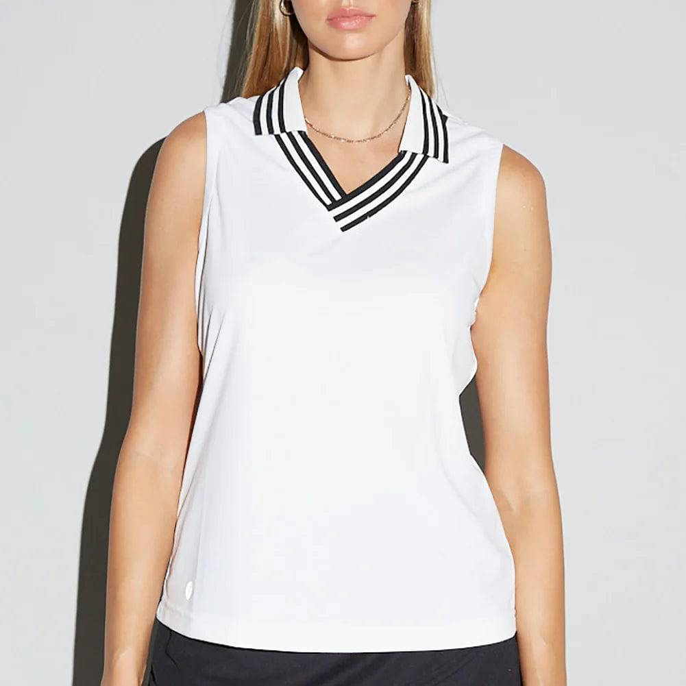 Black sleeveless golf shirt best sale