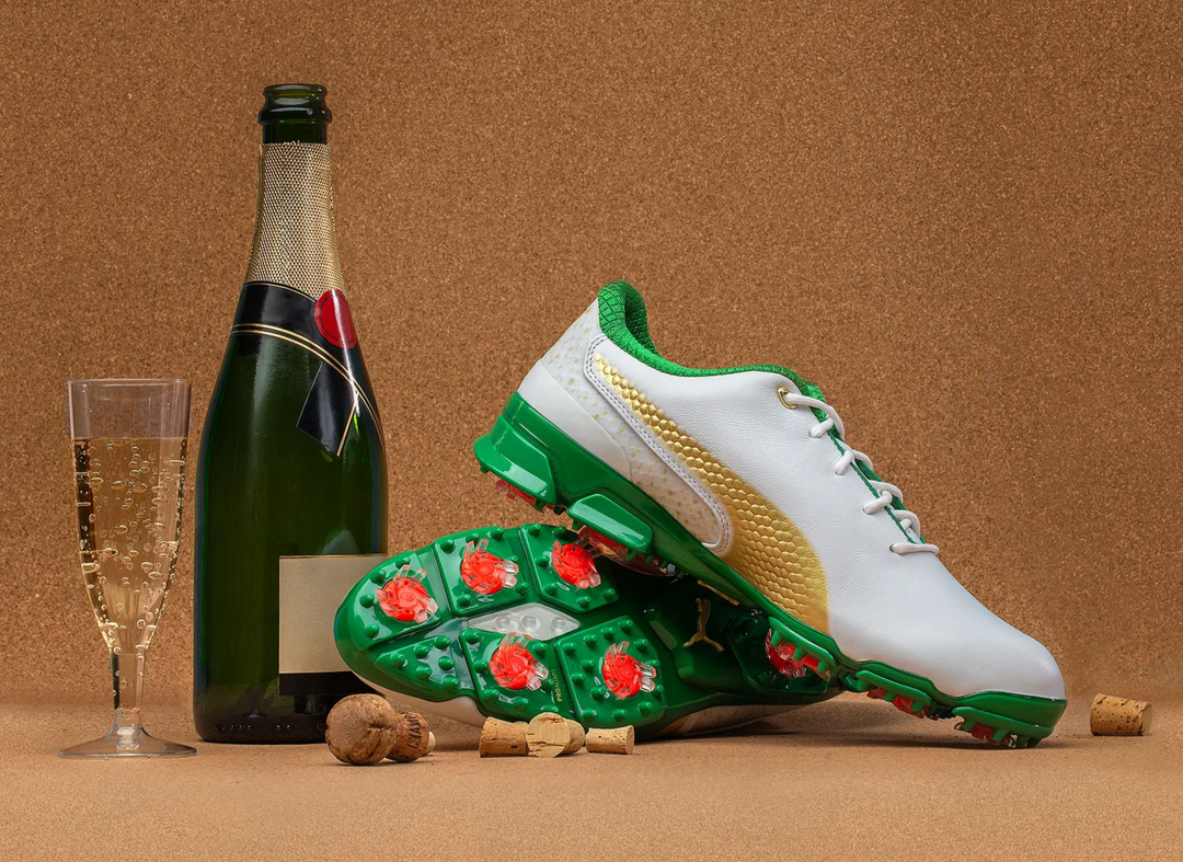 Puma Men's TOUR - WASTE MANAGEMENT LTD EDITION RICKIE FOWLER SIGNED IGNITE PROADAPT Golf Shoes - WHITE / TEAM GOLD