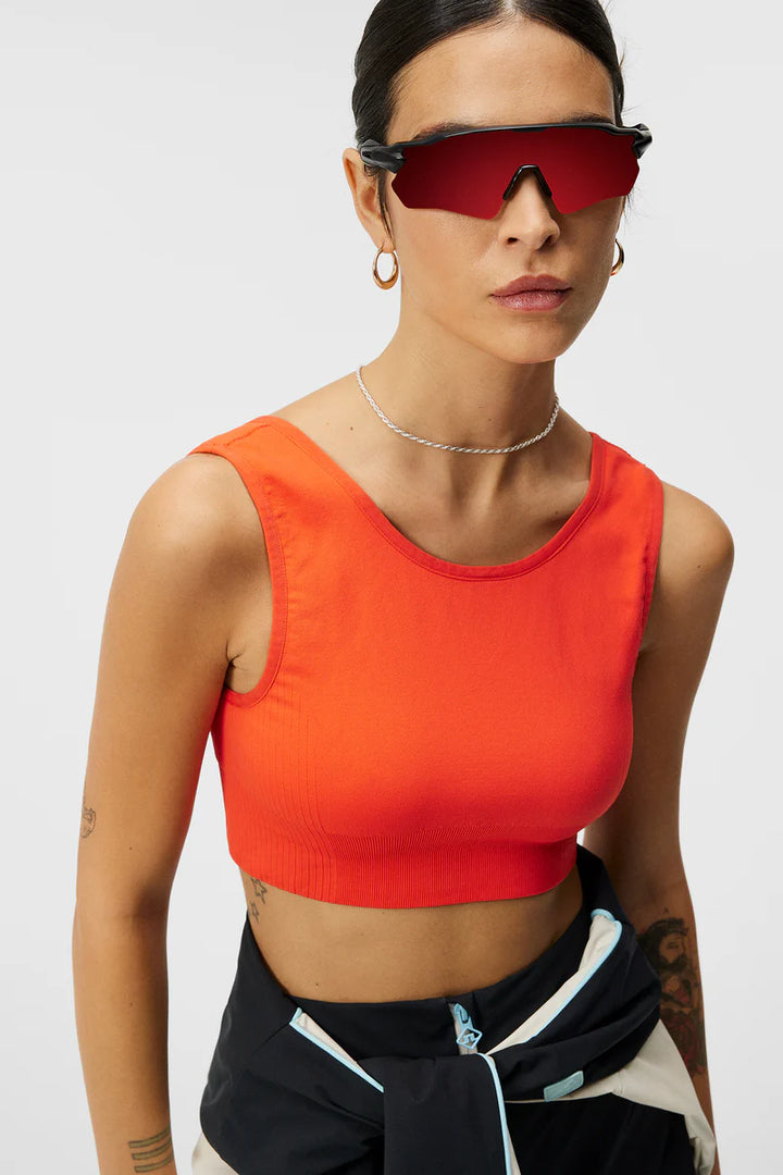 J.Lindeberg Womens Rafiki Top - Tangerine Tango