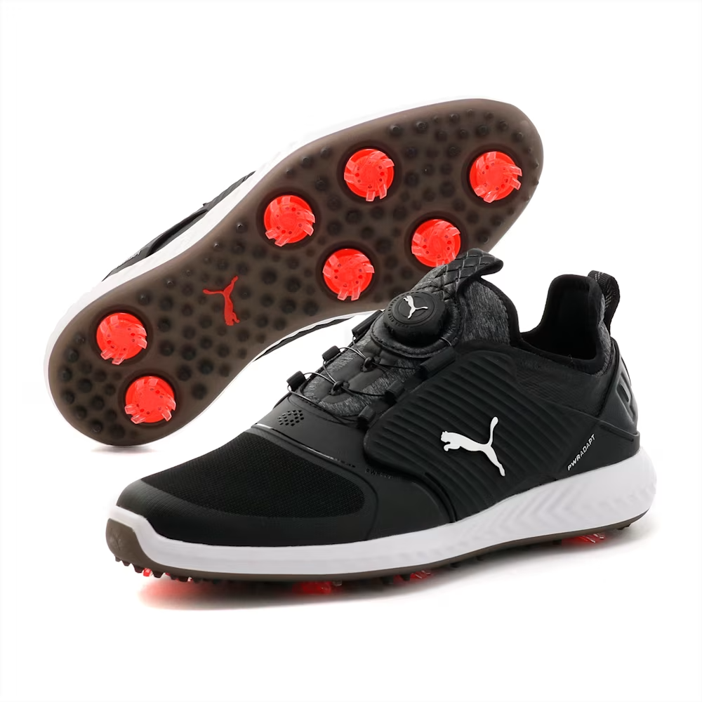 Puma Men's TOUR EDITION - IGNITE PWRAdapt Caged DISC  Golf Shoes - PUMA BLACK -PUMA SILVER - PUMA BLACK