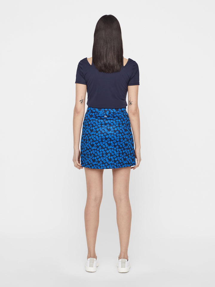 J.Lindeberg Womens Amelie Flower Print Golf Skirt - POP BLUE FLOWER PRINT