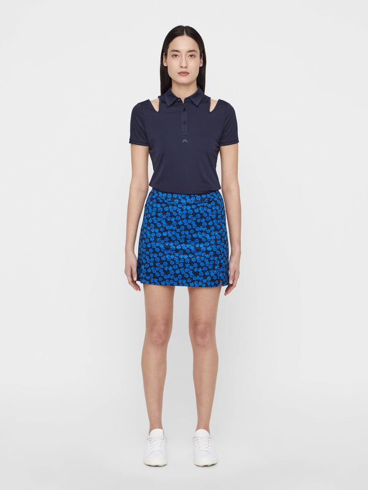 J.Lindeberg Womens Amelie Flower Print Golf Skirt - POP BLUE FLOWER PRINT