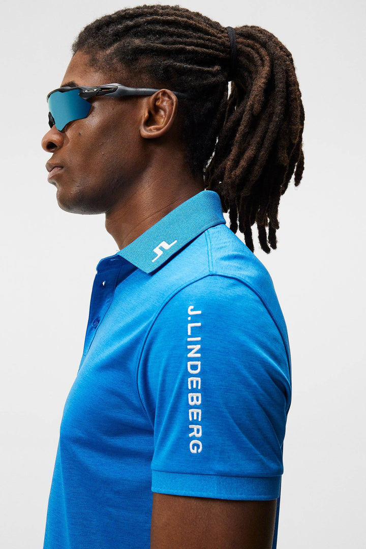 J.Lindeberg Mens Tour Tech Slim Fit Polo - LAPIS BLUE MELANGE