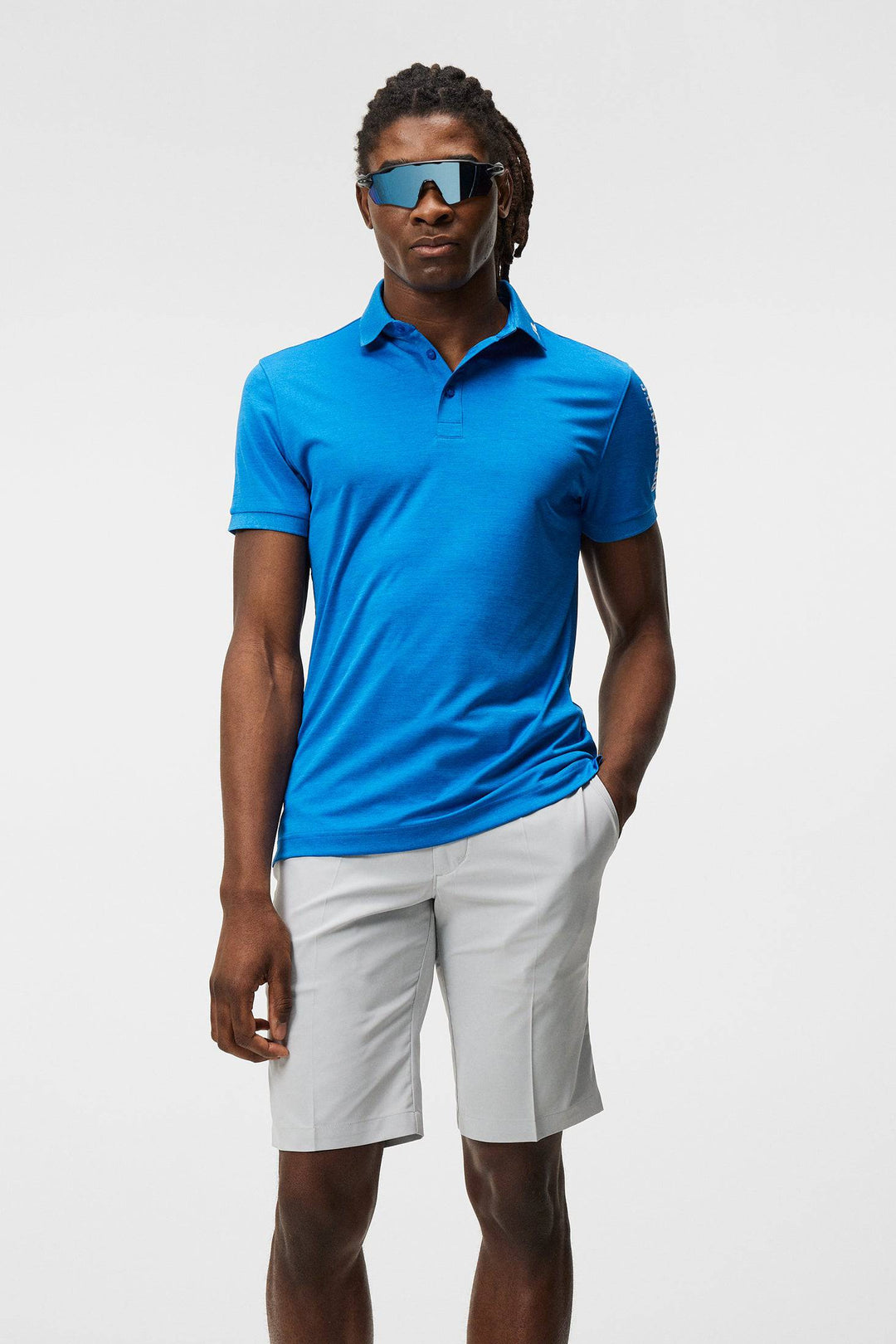 J.Lindeberg Mens Tour Tech Slim Fit Polo - LAPIS BLUE MELANGE